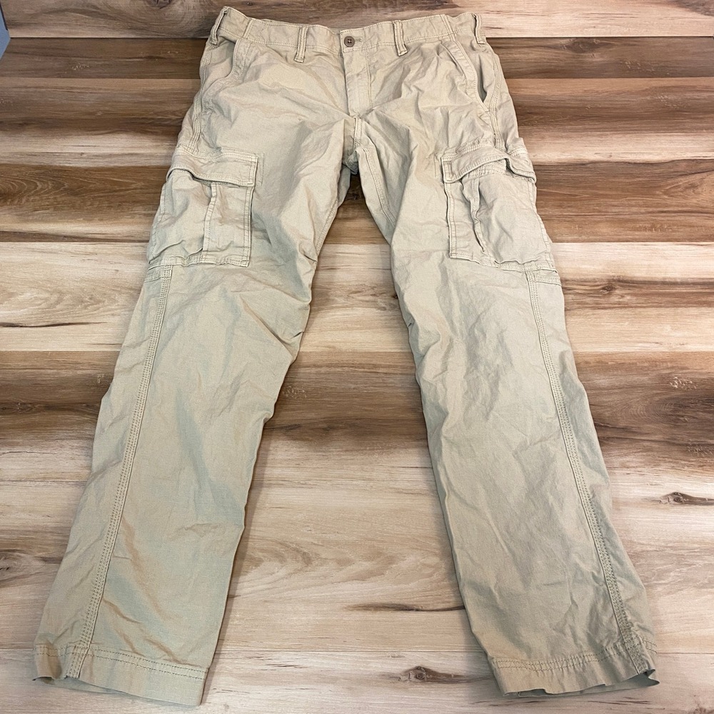 Gap‎ Mens Cargo Pants Mens 36x32 Tan Khaki Straight Leg Utility Workwear